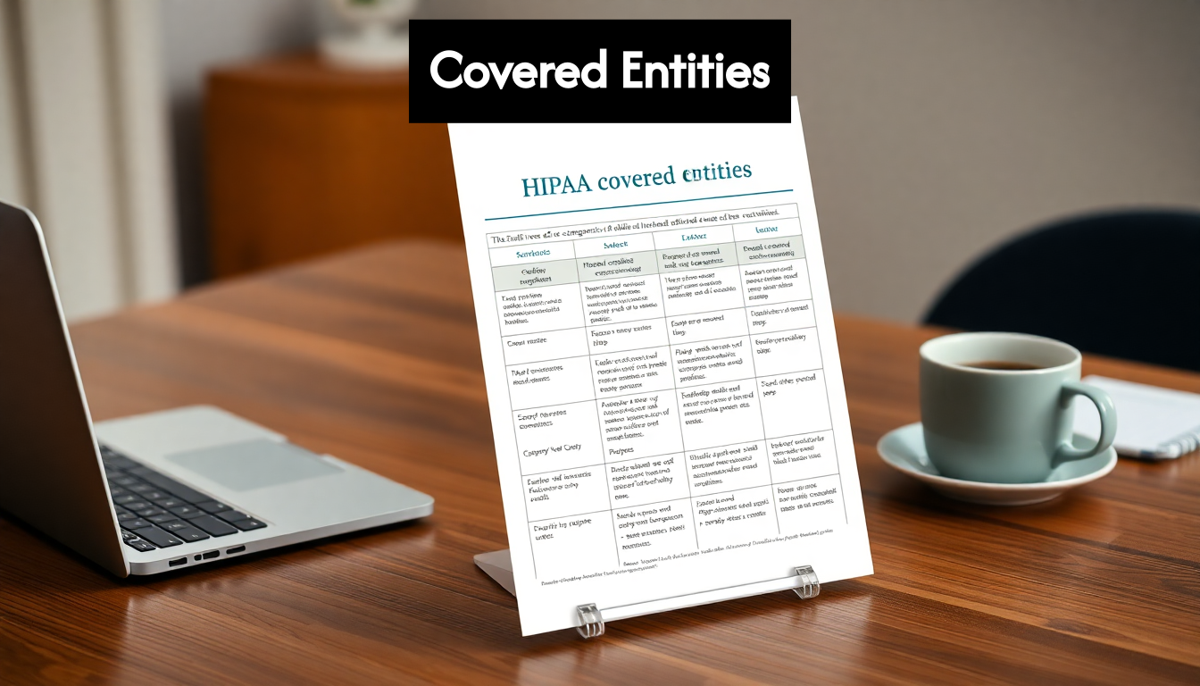 Chart of HIPAA covered entities