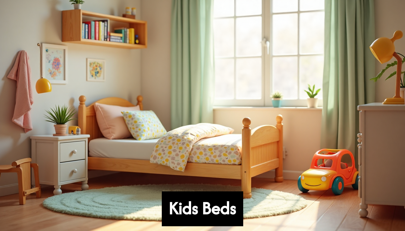 Child's bedroom with a single bed and colorful decor.