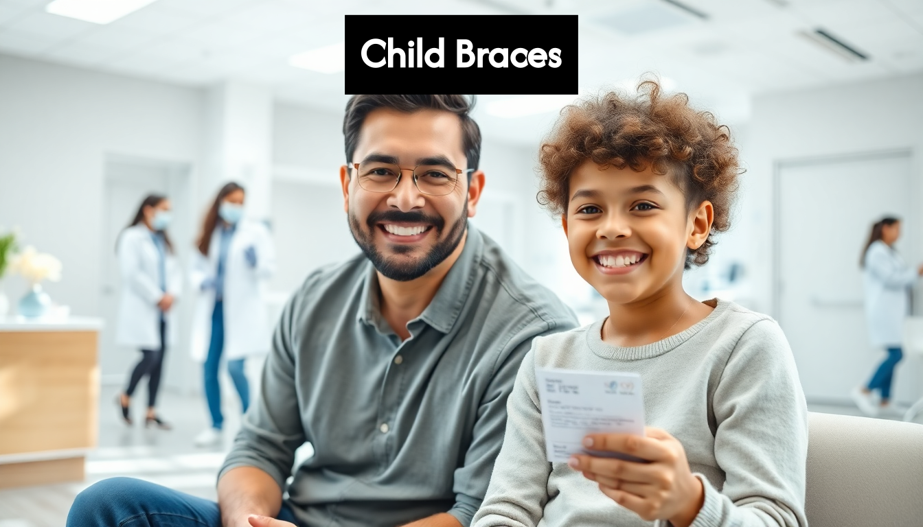 Child and parent at dental clinic waiting room