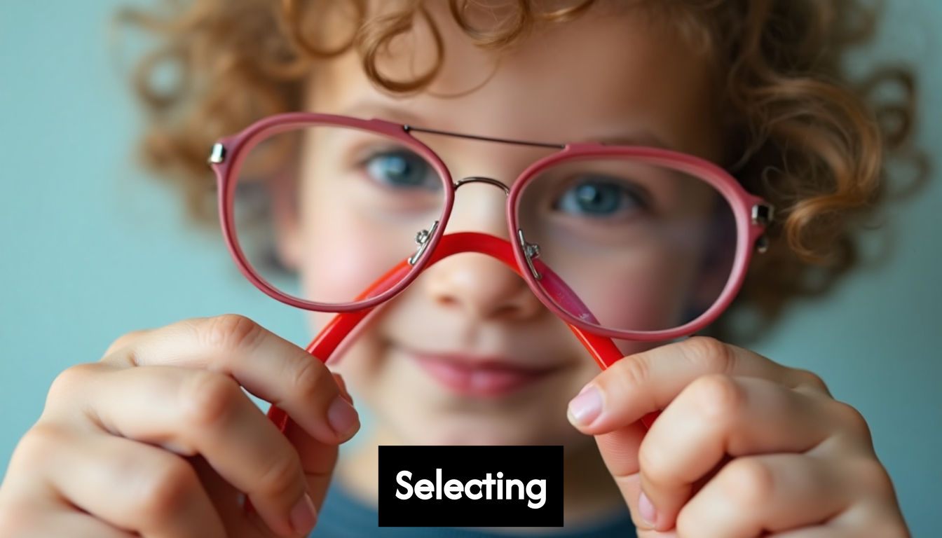 Child demonstrating flexibility of durable glasses frames.