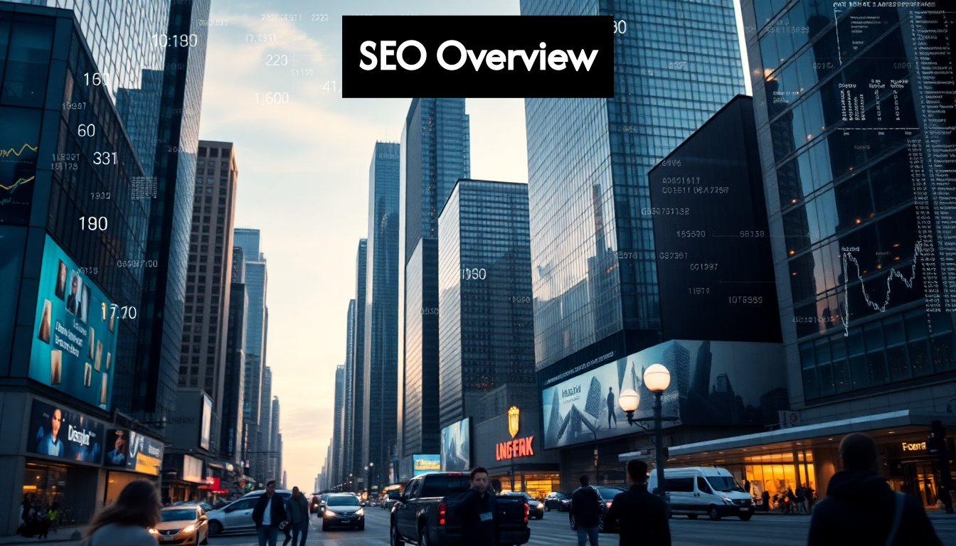 Cityscape illustrating digital marketing concepts