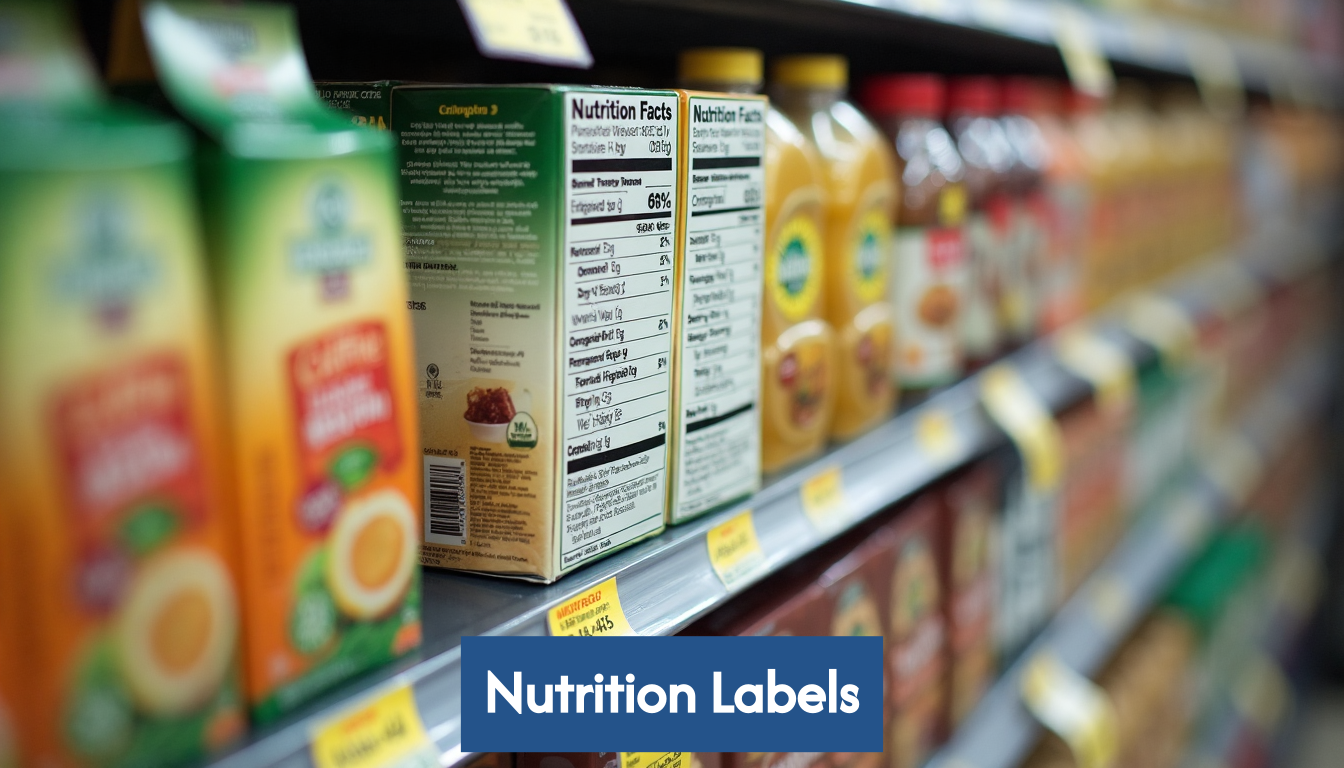 Close-up of a nutrition facts label on a food package.