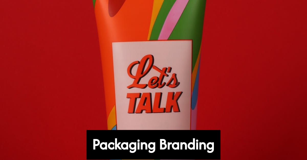 Close-up of branded product packaging details.