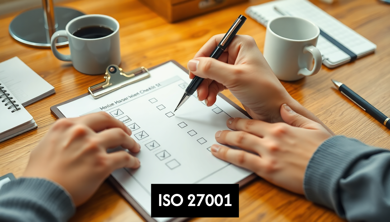 Close-up of compliance checklist on clipboard