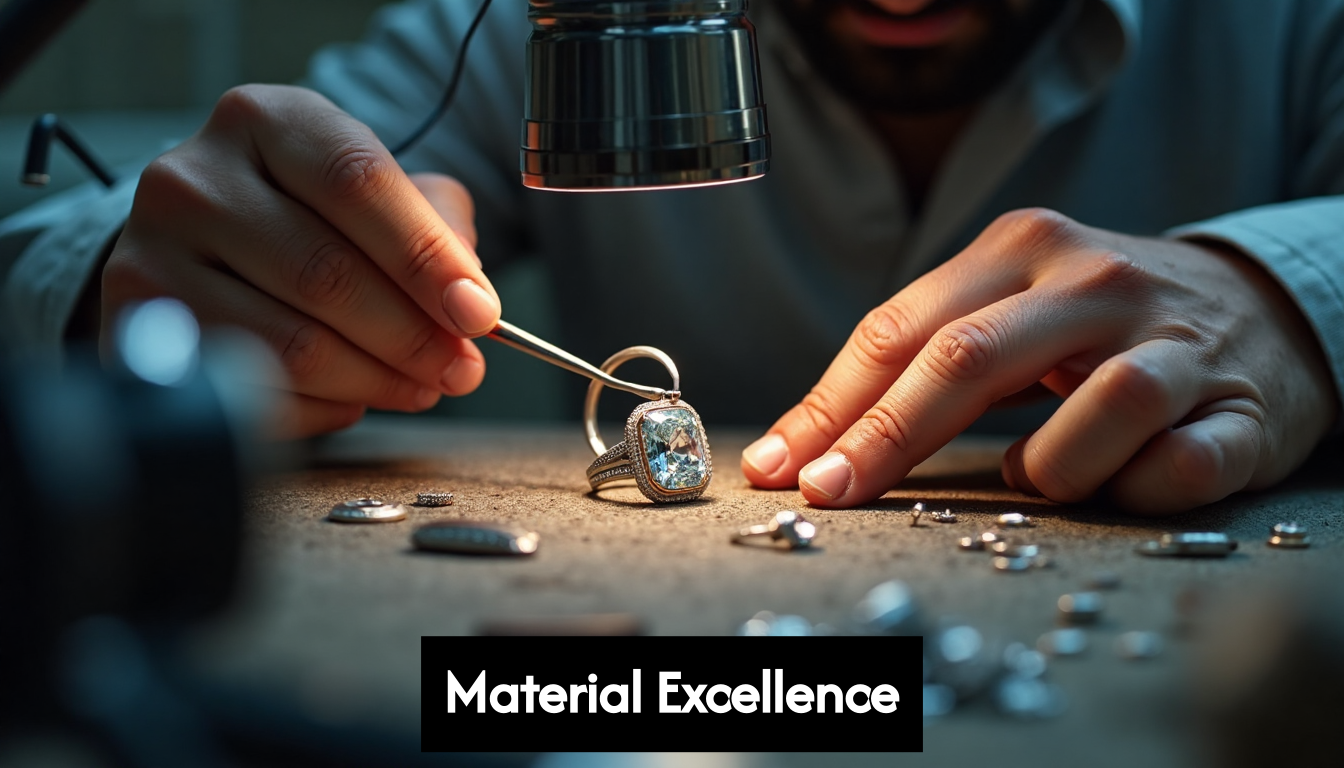 Close-up of jeweler crafting a gemstone ring