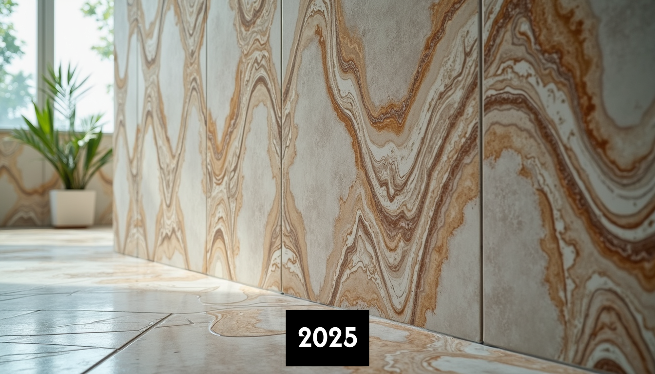 Close-up of modern tile pattern and color