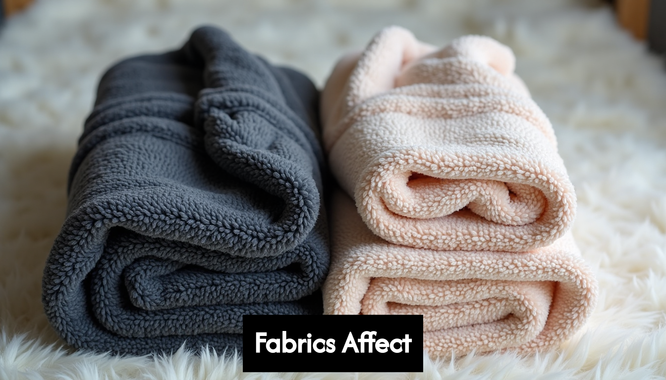 Close-up of robe fabrics and textures