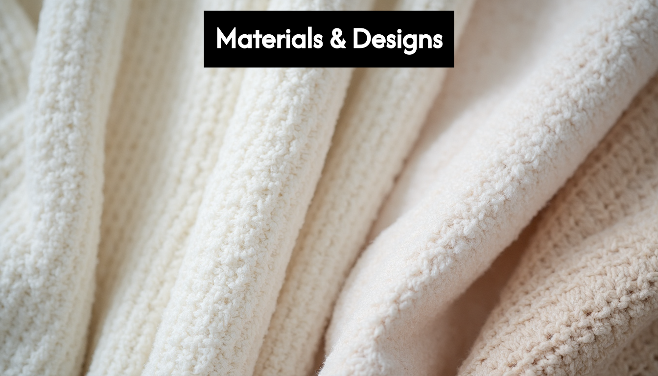 Close-up of sustainable bathrobe fabric textures