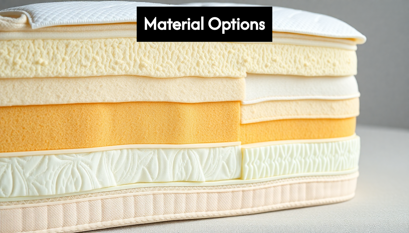 Close-up showing memory foam, latex, and springs