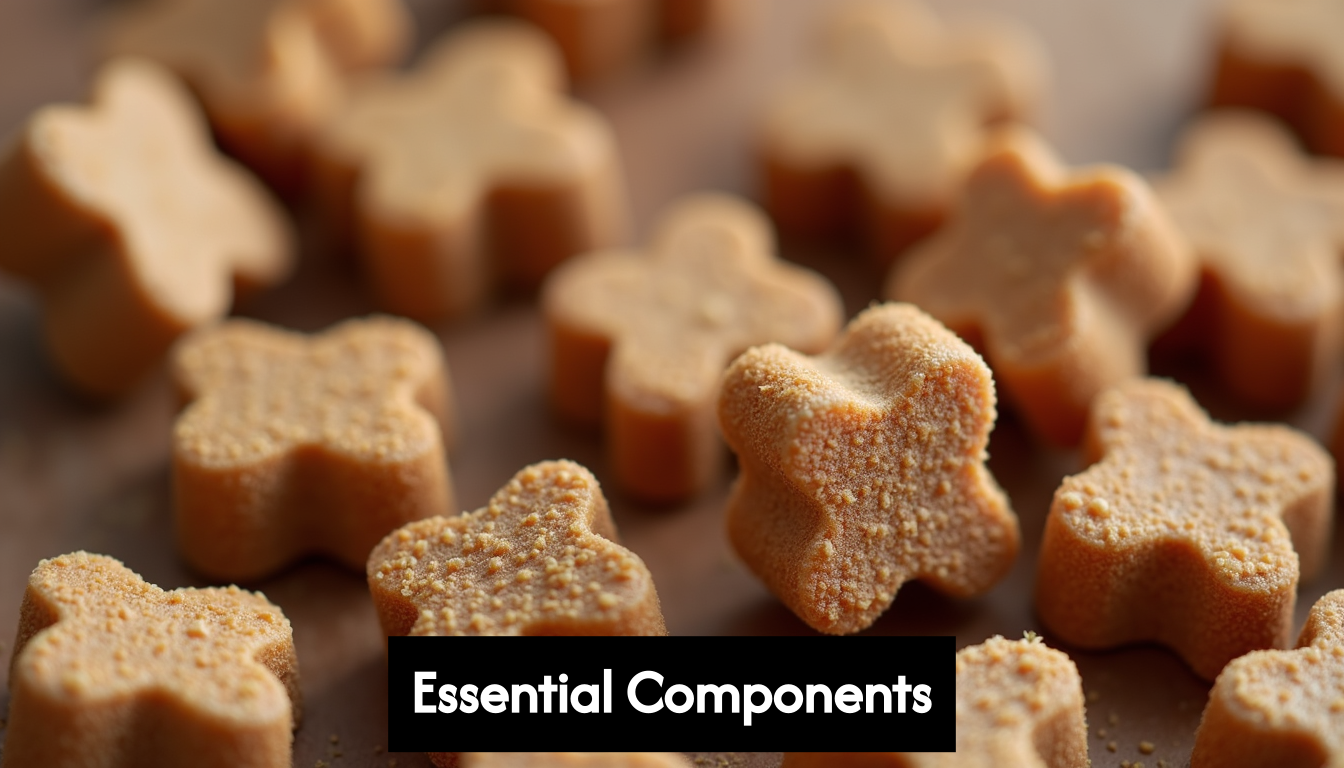 Close up of puppy food.