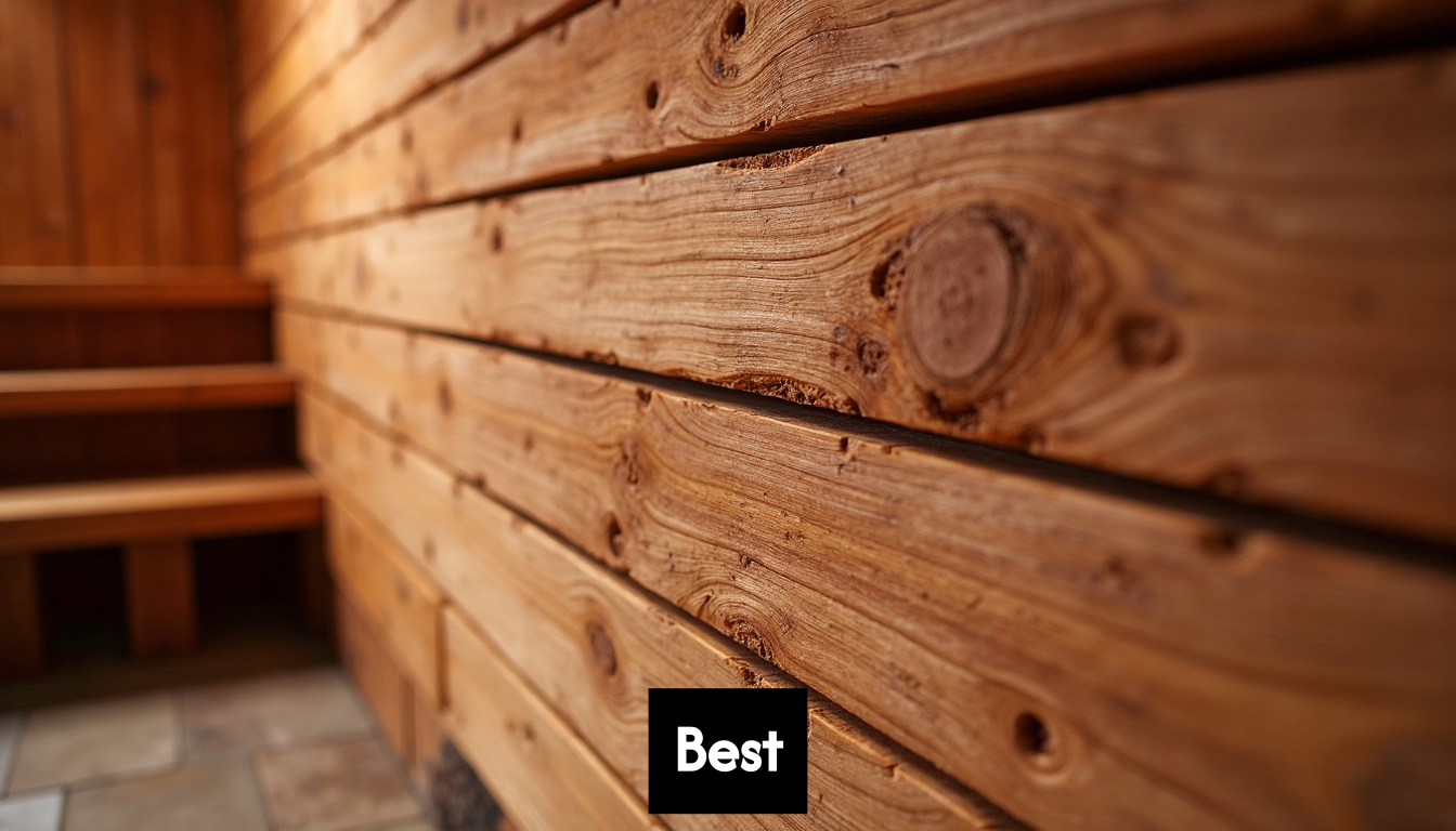 Close up of Western Red Cedar wood planks