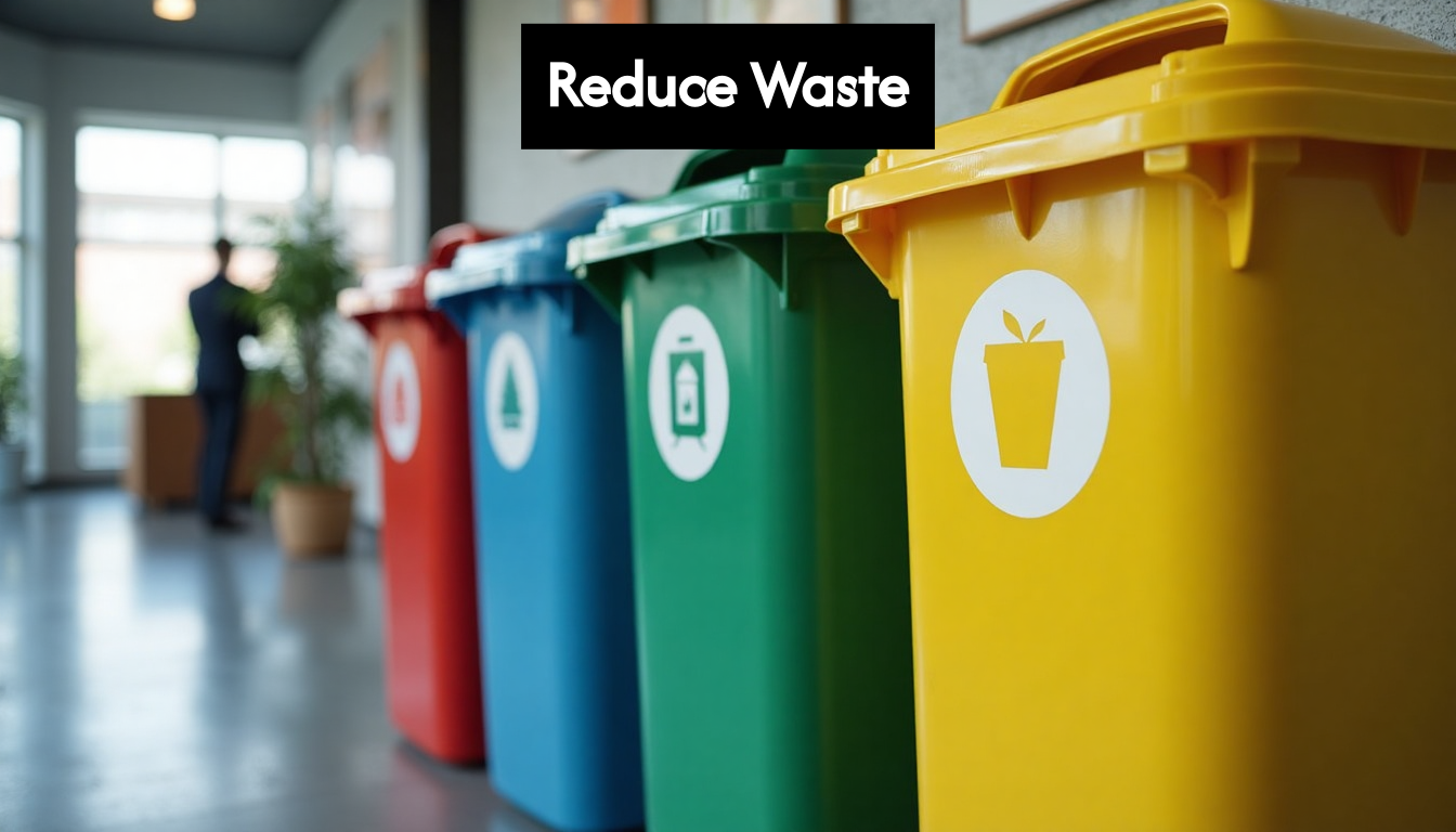 Color-coded waste bins for business recycling