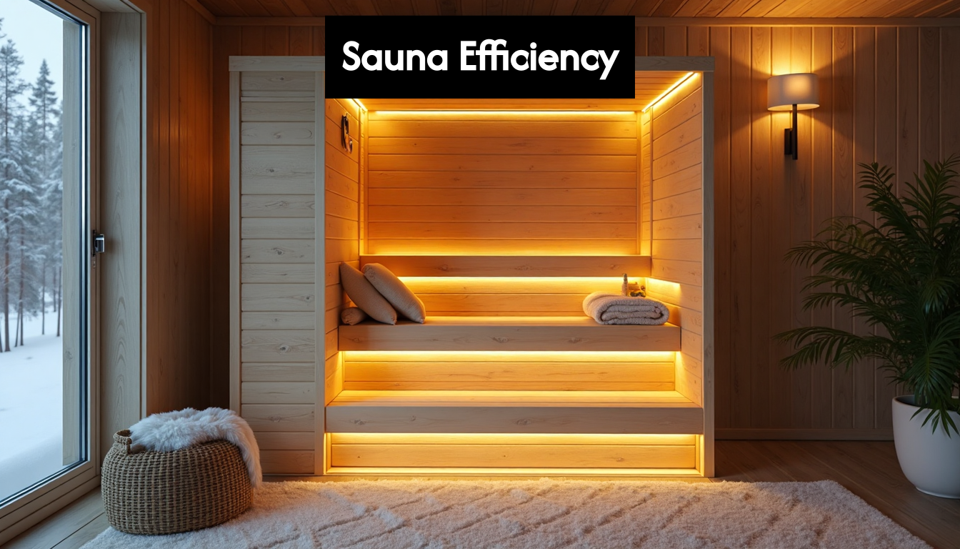 Compact efficient indoor sauna in insulated home