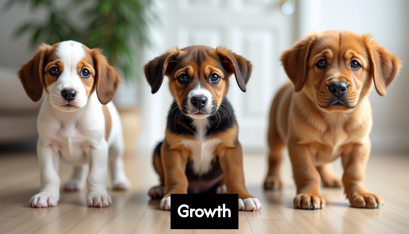 Comparing puppies across different breed sizes.