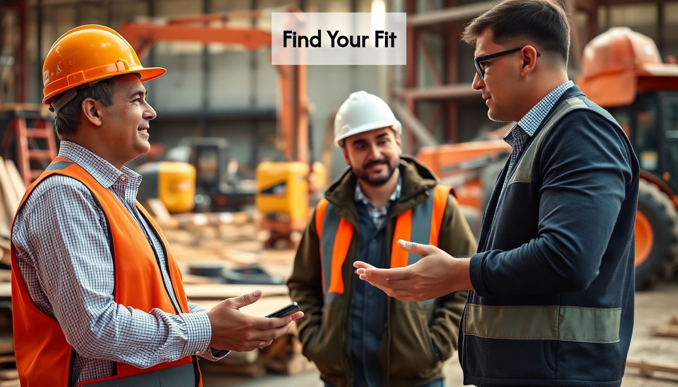 Recruitment interview at construction site