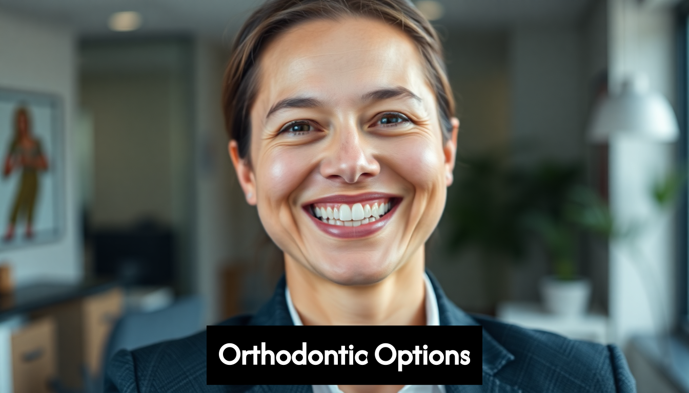 Confident adult with straight teeth smiling