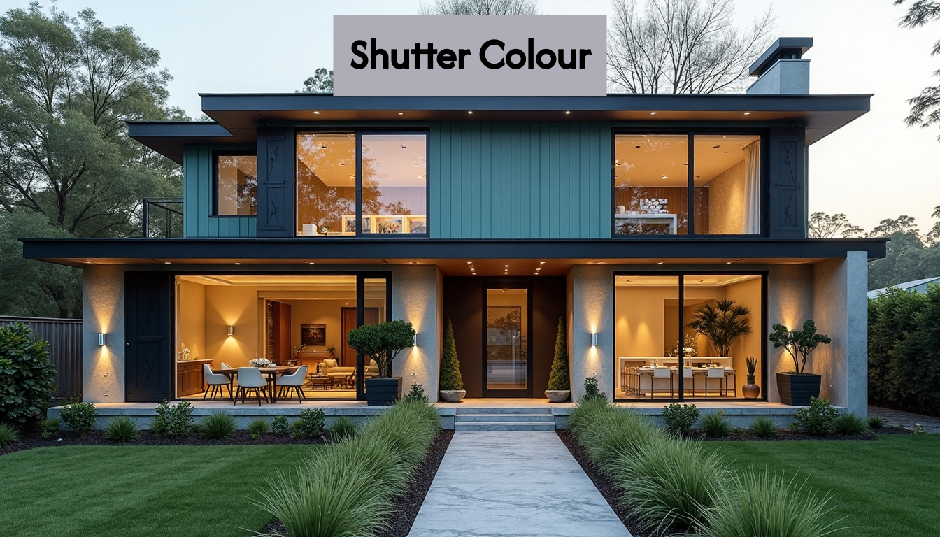 Contemporary house with trendy coloured shutters