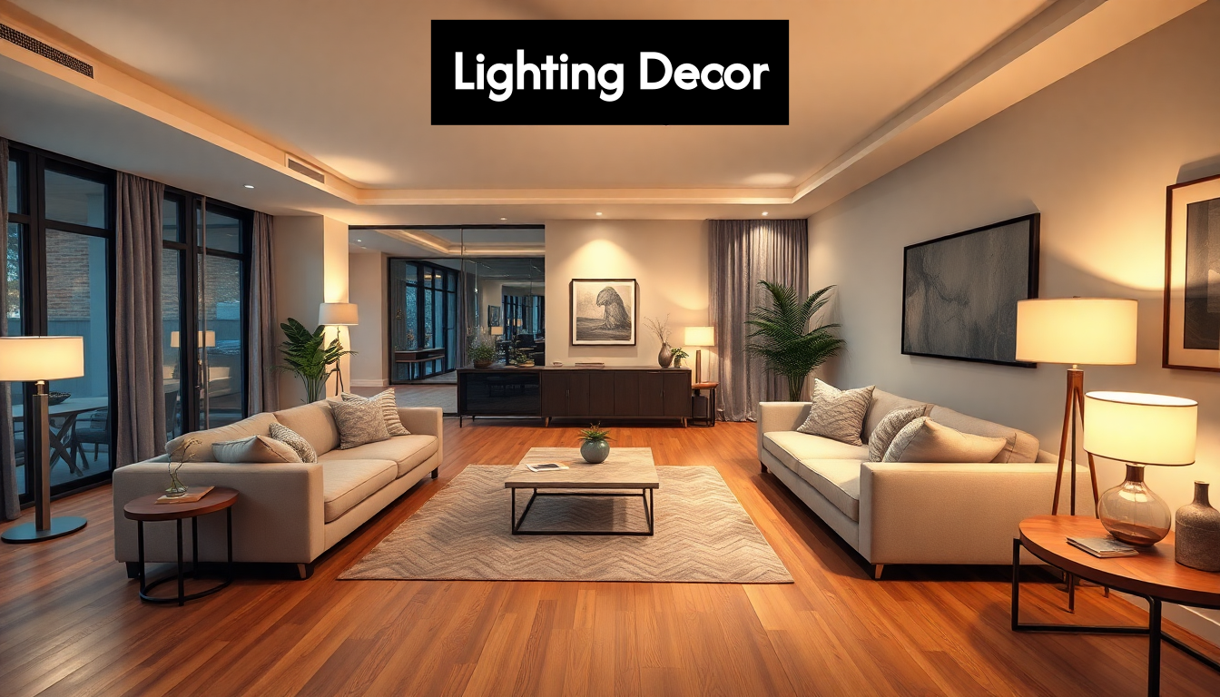 Contemporary living room with layered lighting