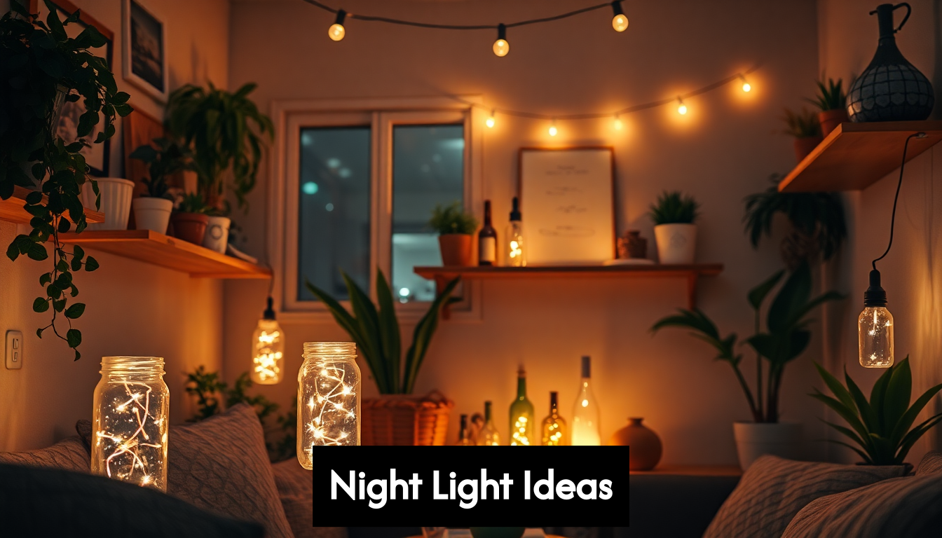 Cozy room with handmade DIY night lights