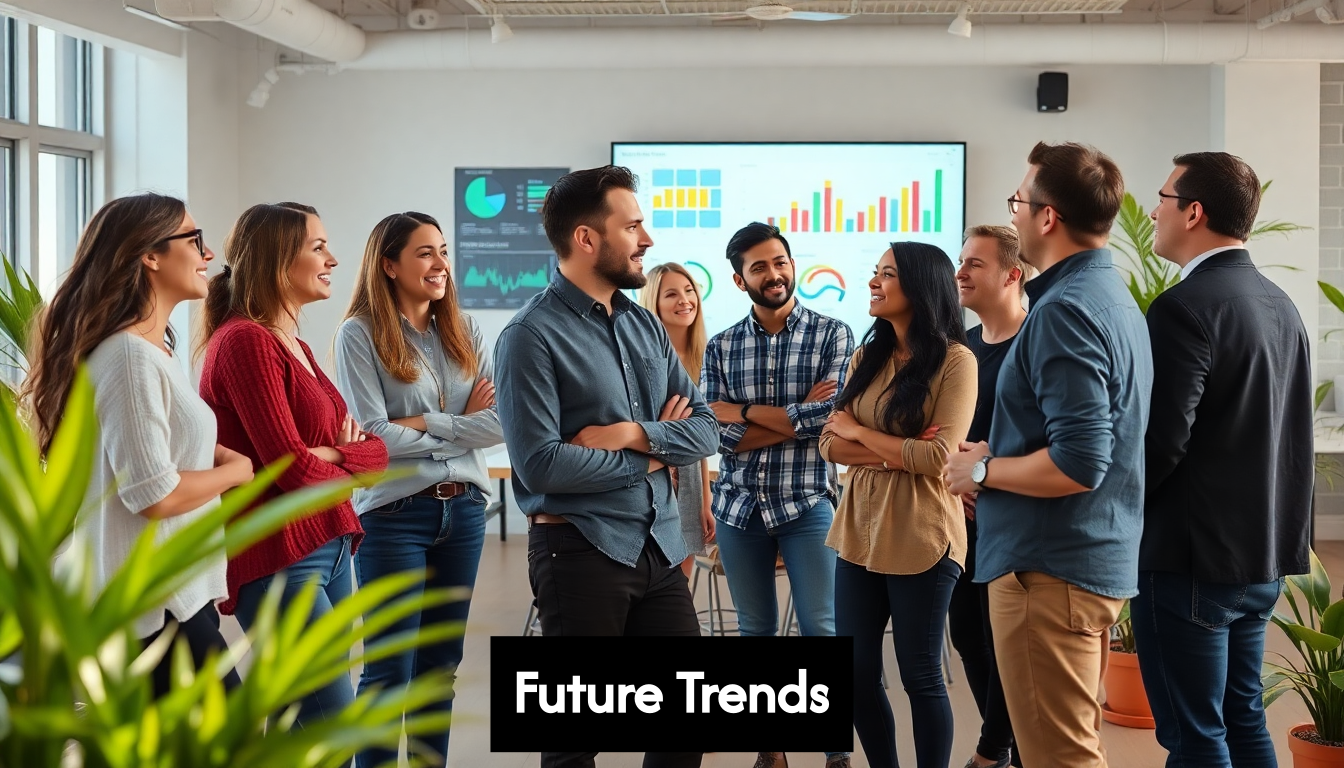 Creative team discussing data in modern workspace