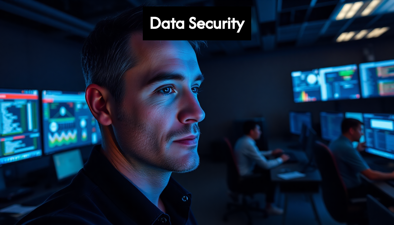 Cybersecurity specialist at security operations center monitoring threats