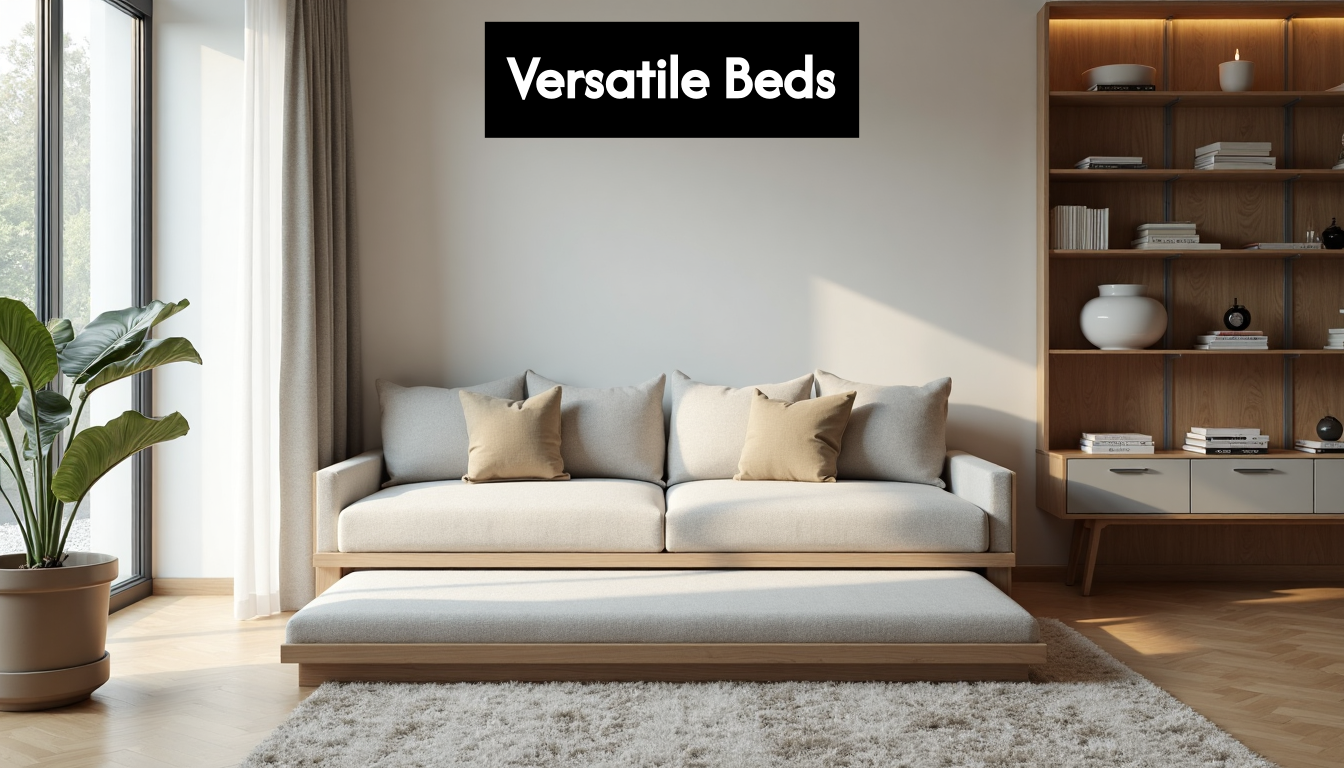Daybed with trundle in flexible living space