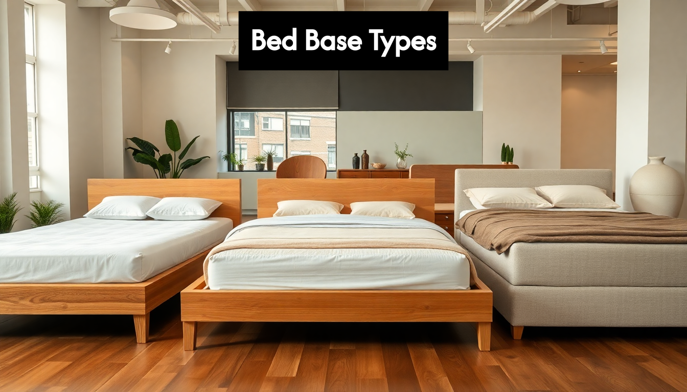 Different bed base designs on display