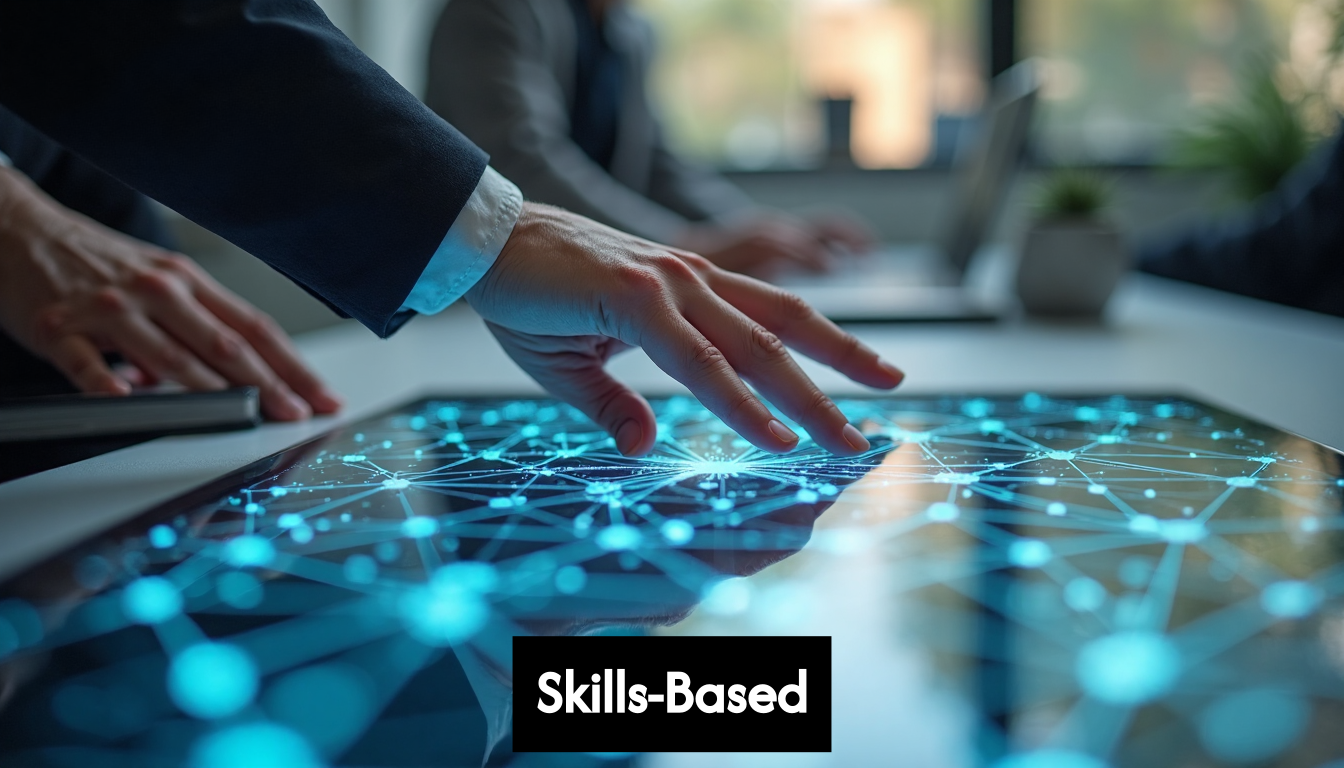 Digital graphic showing interconnected skills and paths.