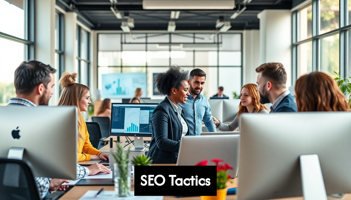 Digital marketing team working in modern office