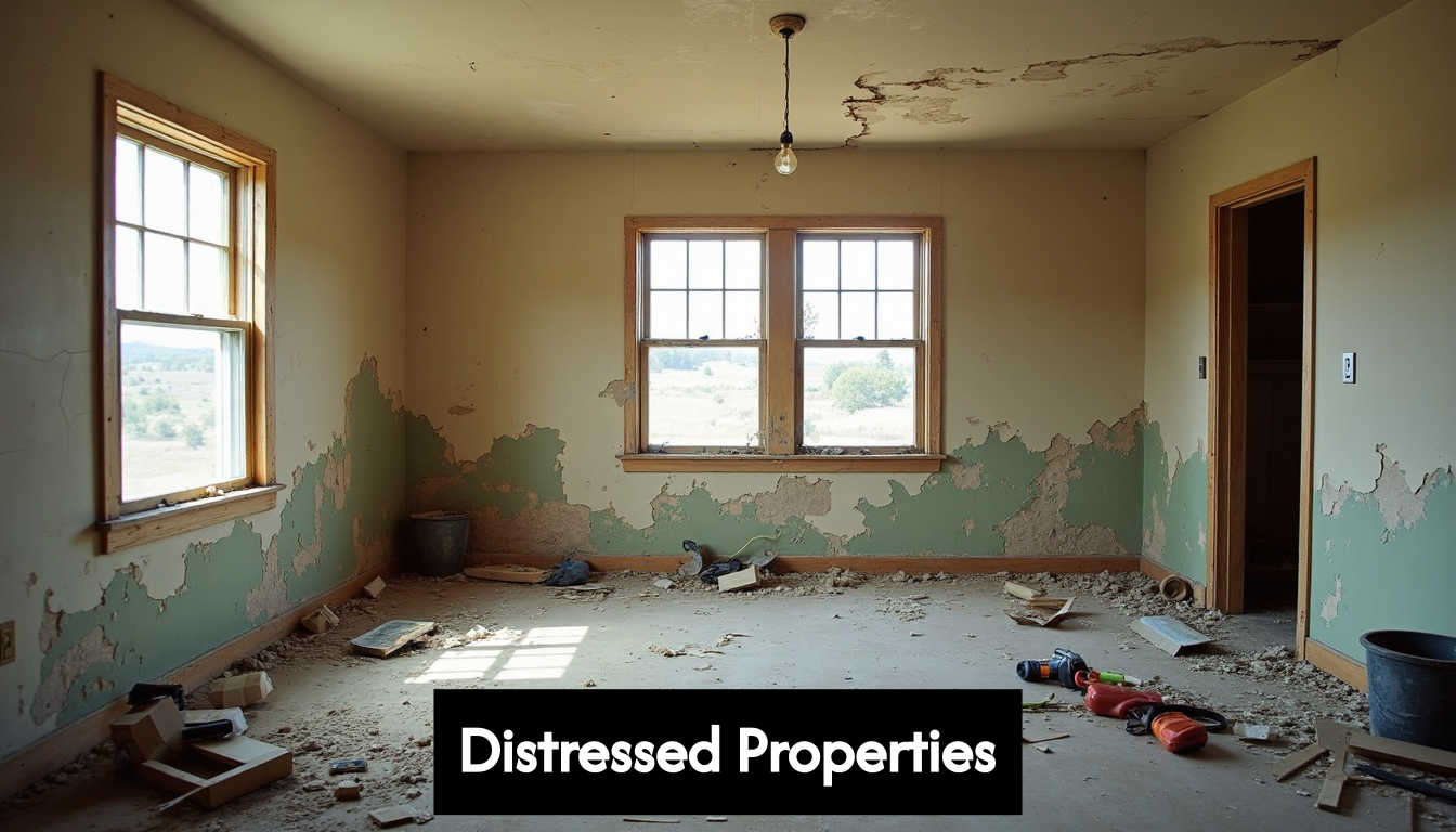 Distressed Colorado home interior needing repairs