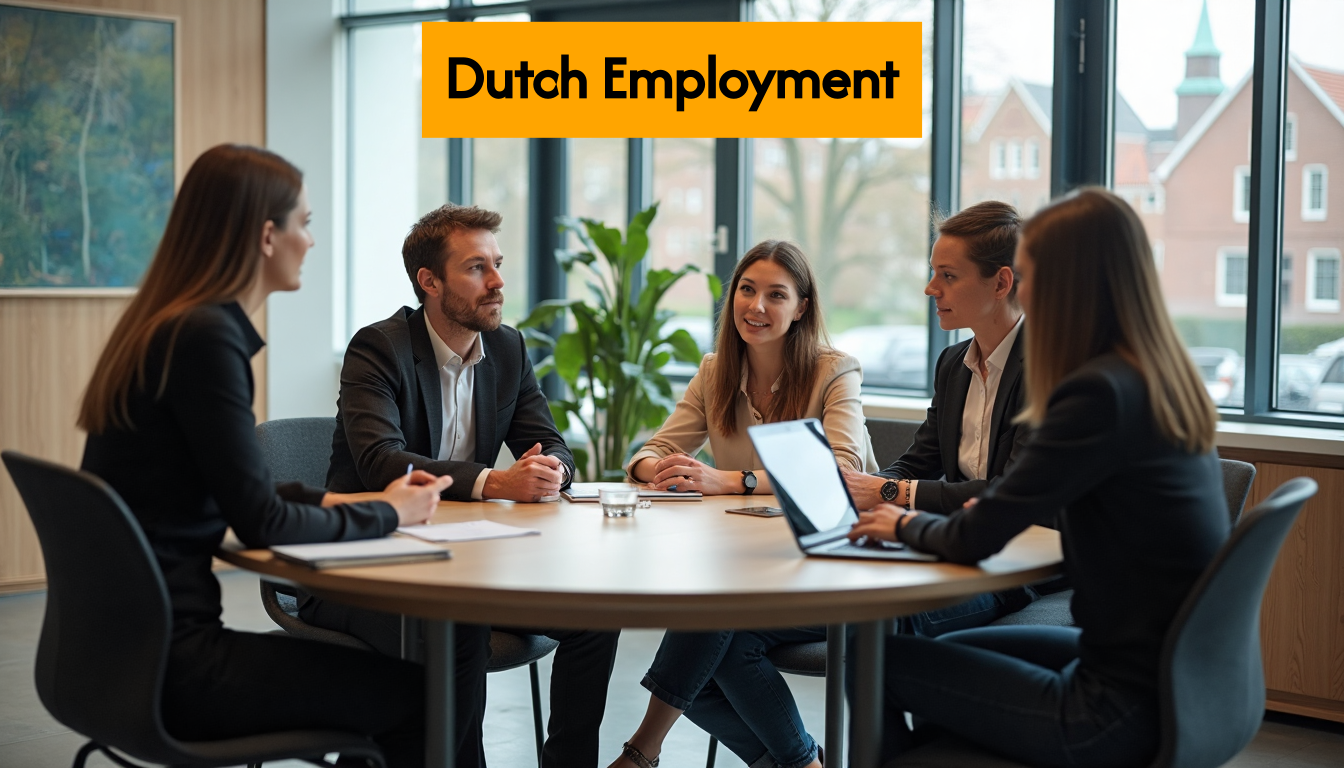 Diverse colleagues in a modern Dutch office