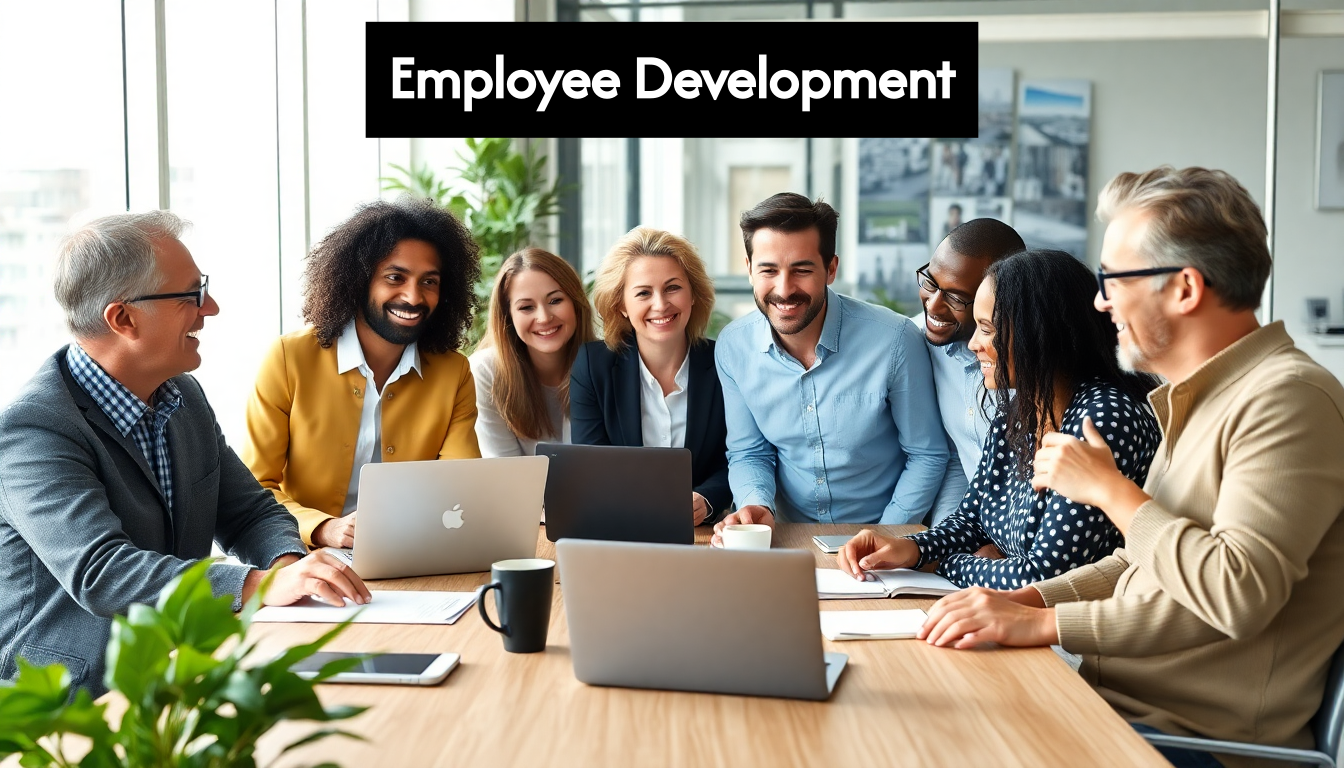 Diverse employees having a team meeting in a modern office