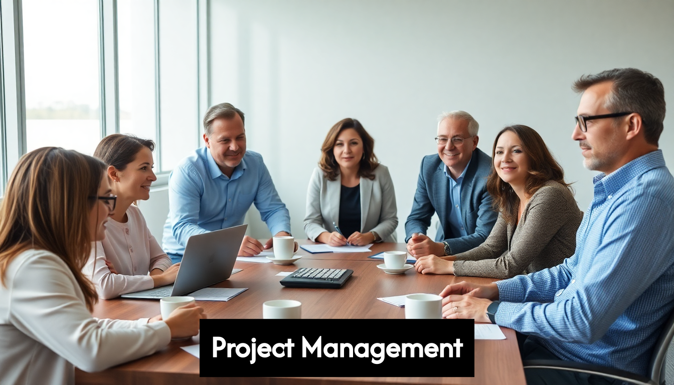 Diverse project team in collaborative meeting