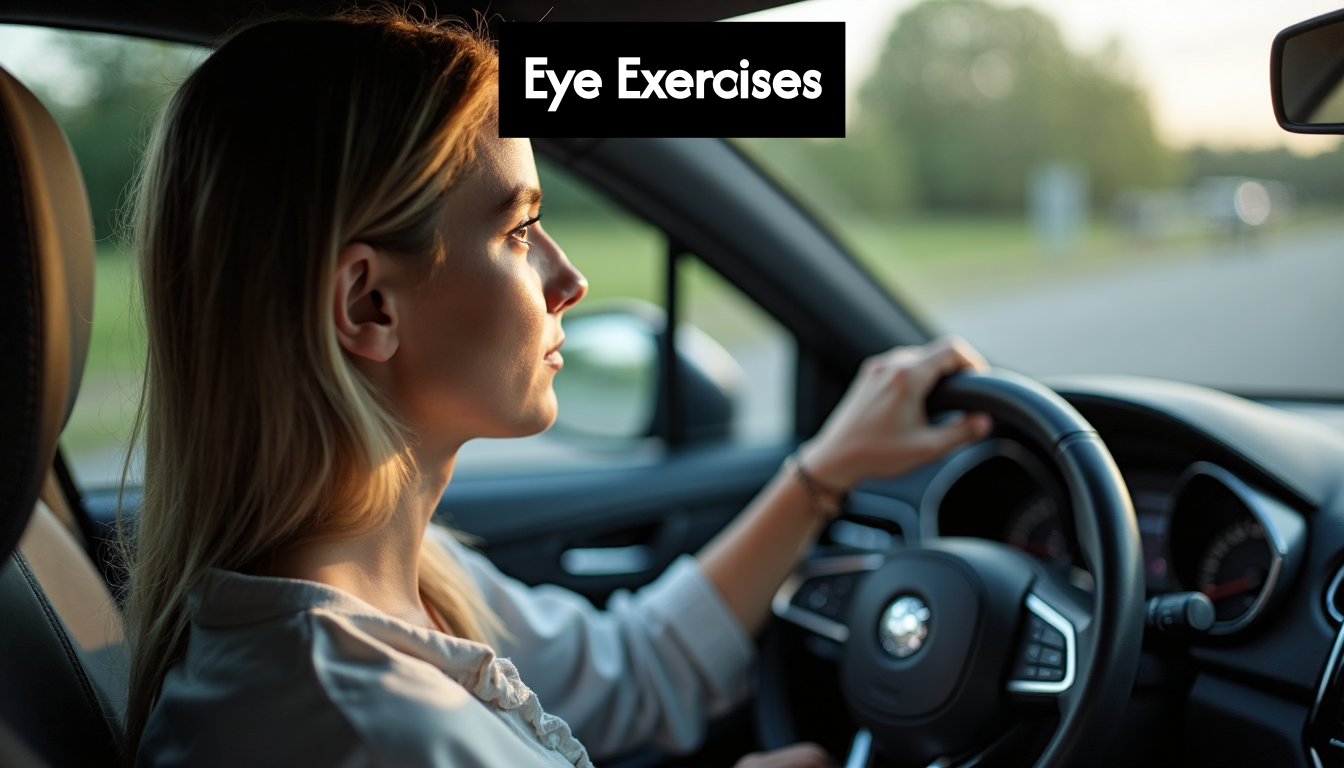 Driver focusing on road while driving safely
