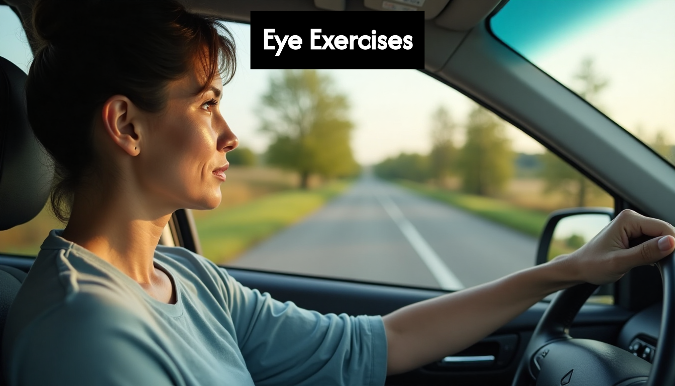 Driver relaxing eyes at rest stop