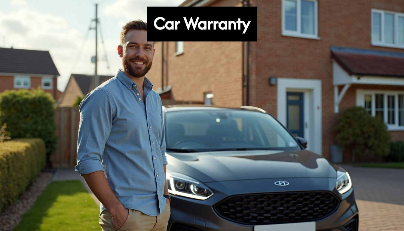 Driver standing proudly next to car on driveway