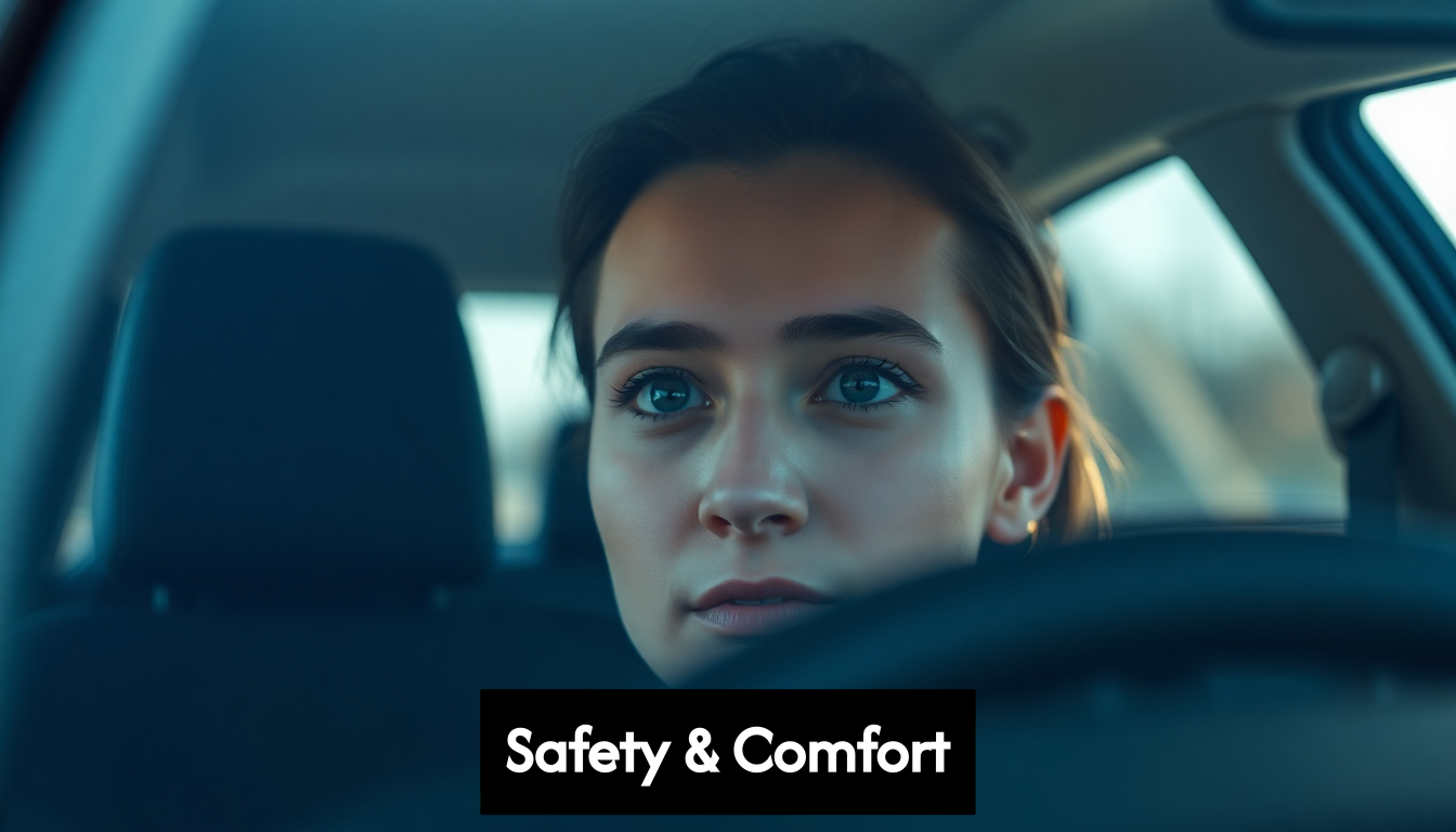 Driver wearing contact lenses in daylight
