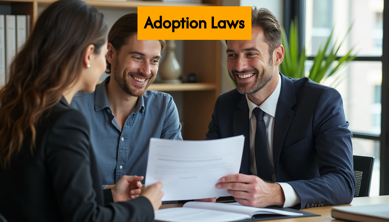 Dutch legal advisor with couple in law office