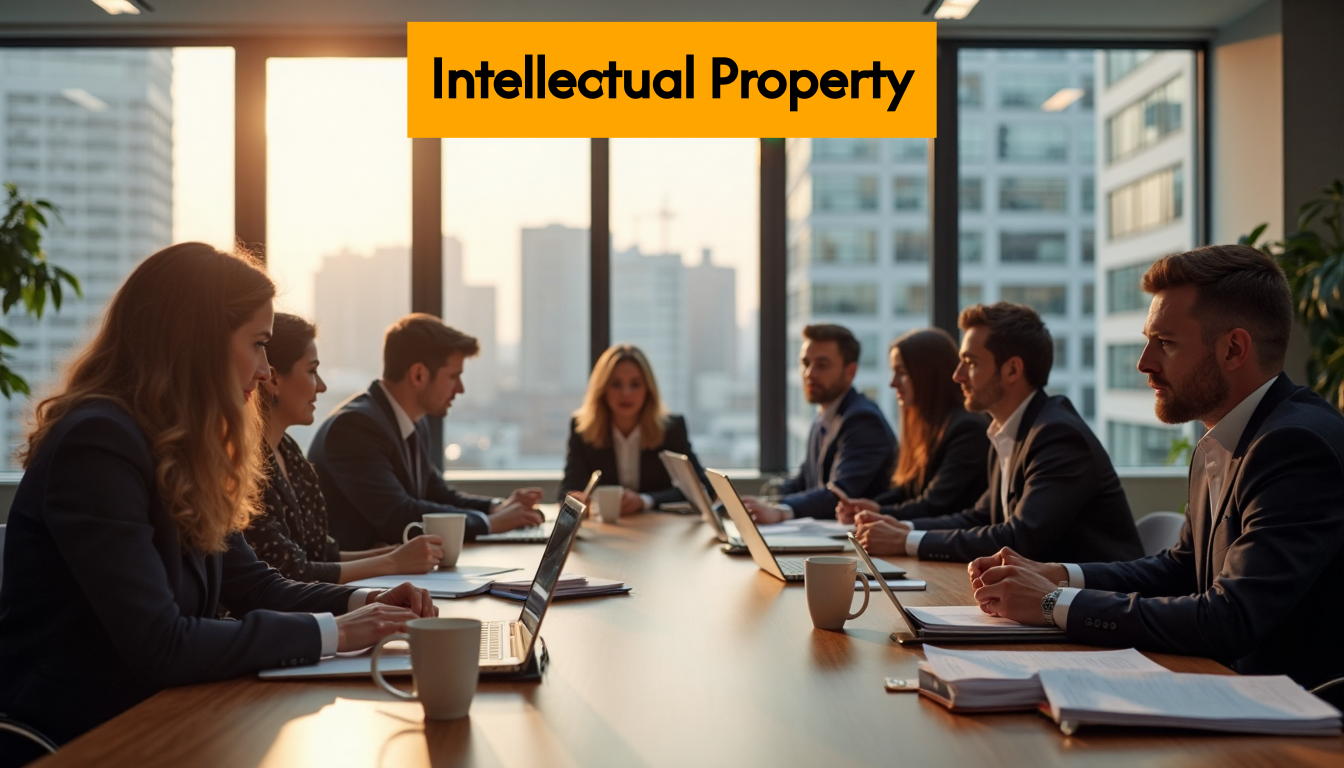 Dutch legal professionals in meeting discussing intellectual property