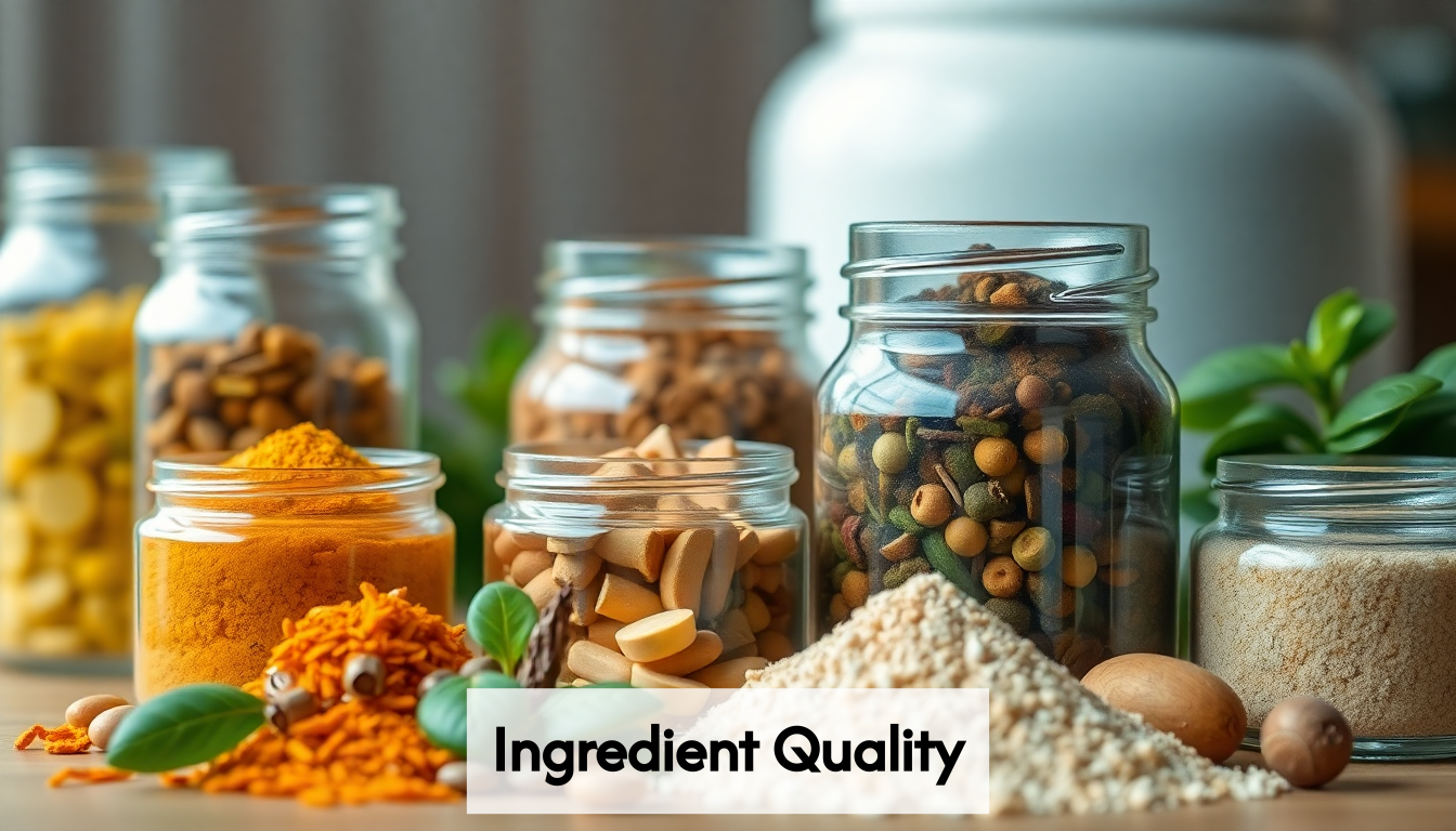 Close-up of supplement ingredients