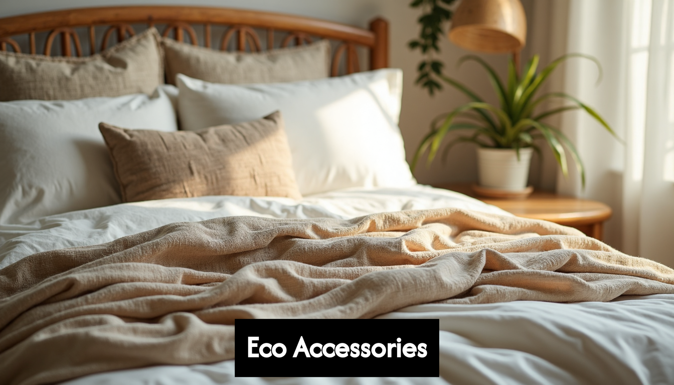 Eco-friendly bedding and natural bedroom accessories