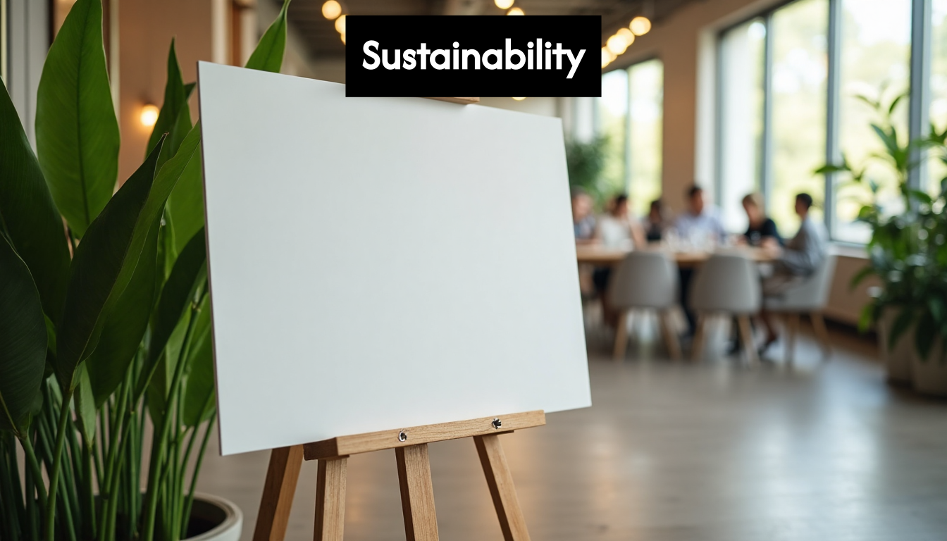 Eco-friendly event sign made from sustainable materials