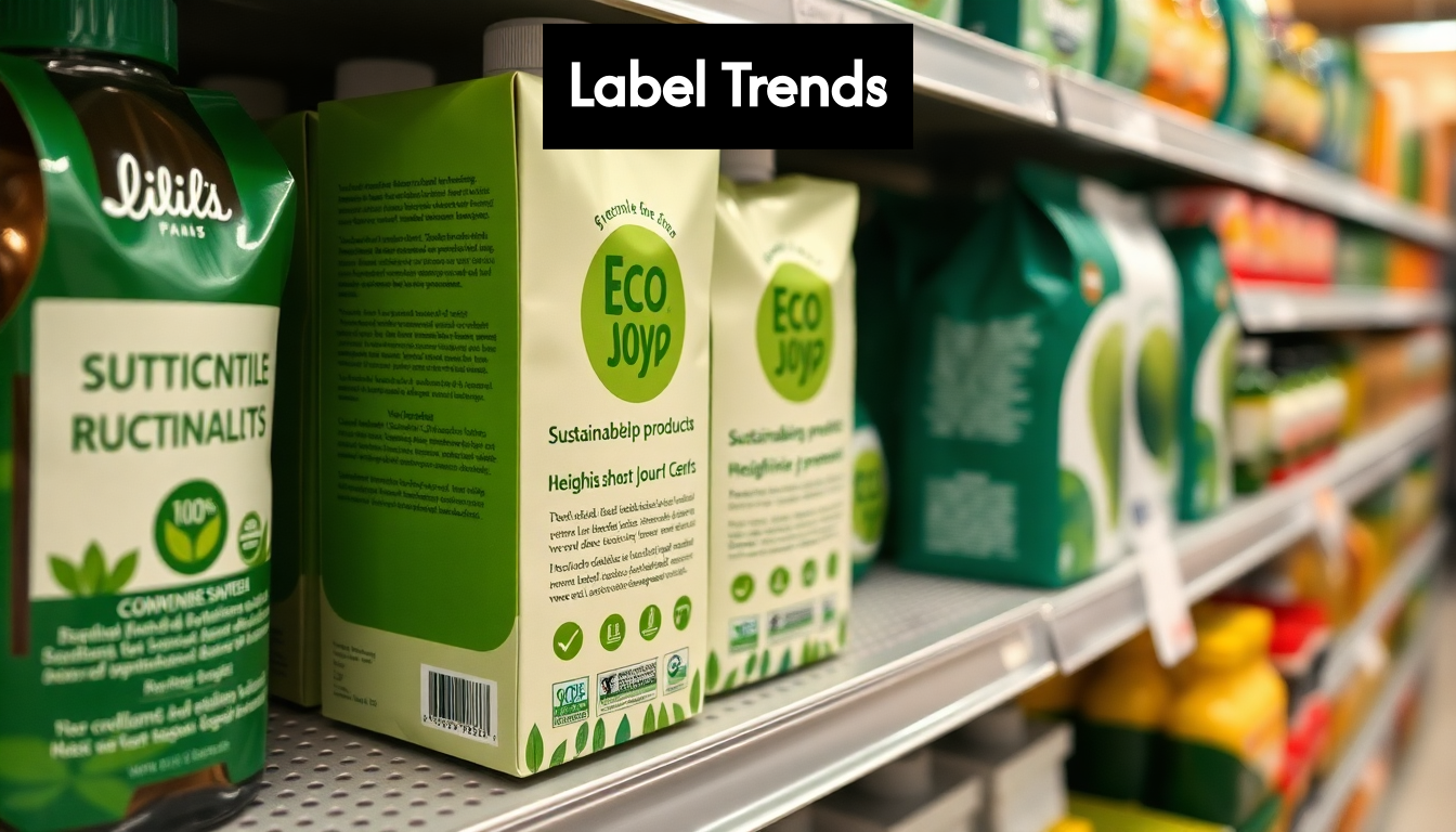 Eco-friendly label on sustainable packaging