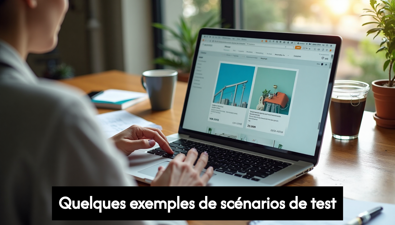 Ecommerce site A/B test split view on laptop
