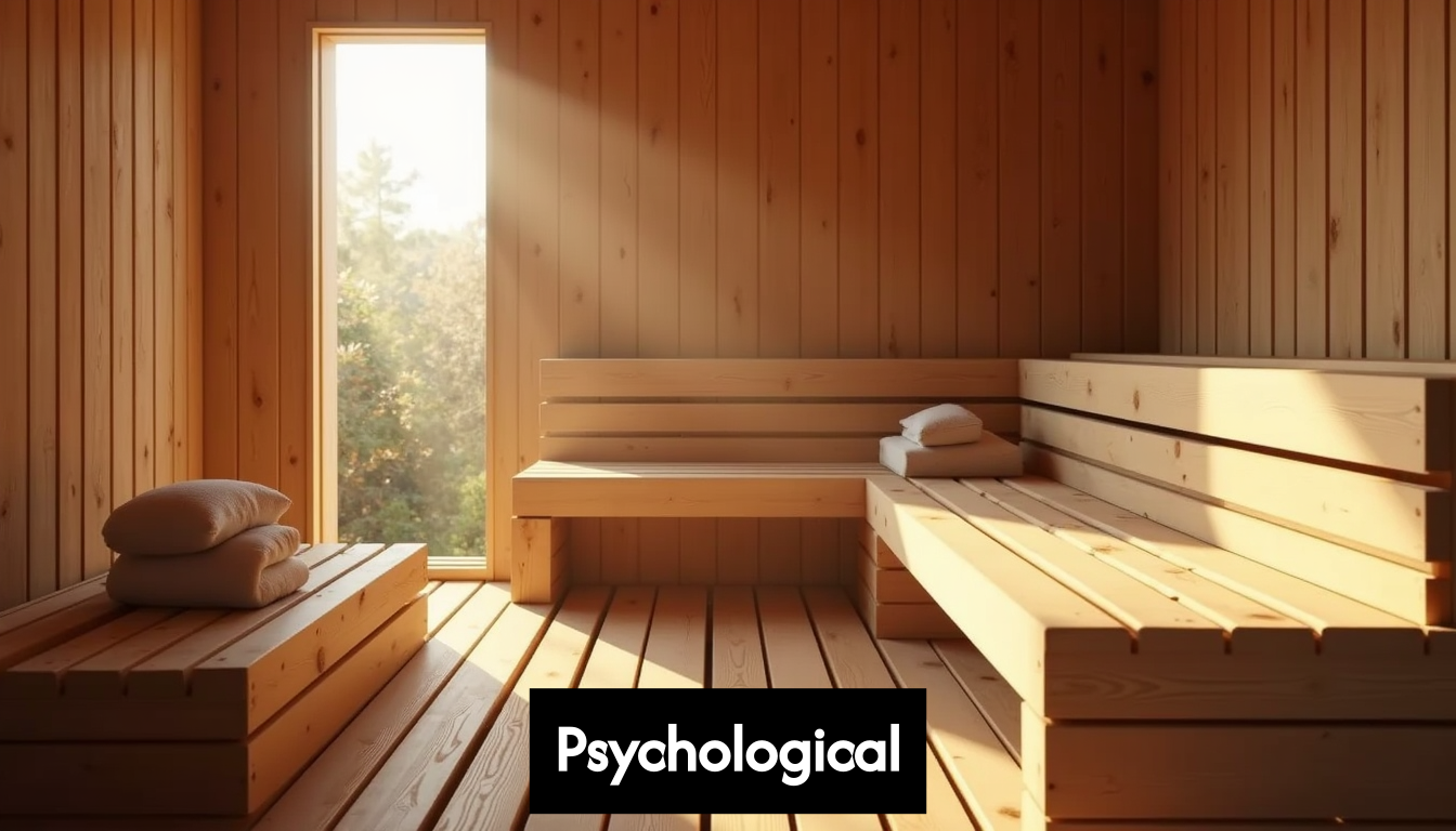 Empty traditional wooden sauna interior