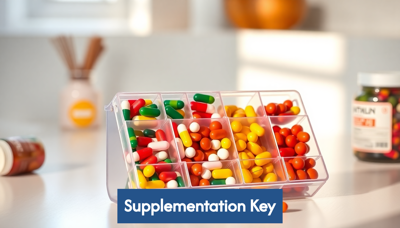 Pill organizer with vitamins