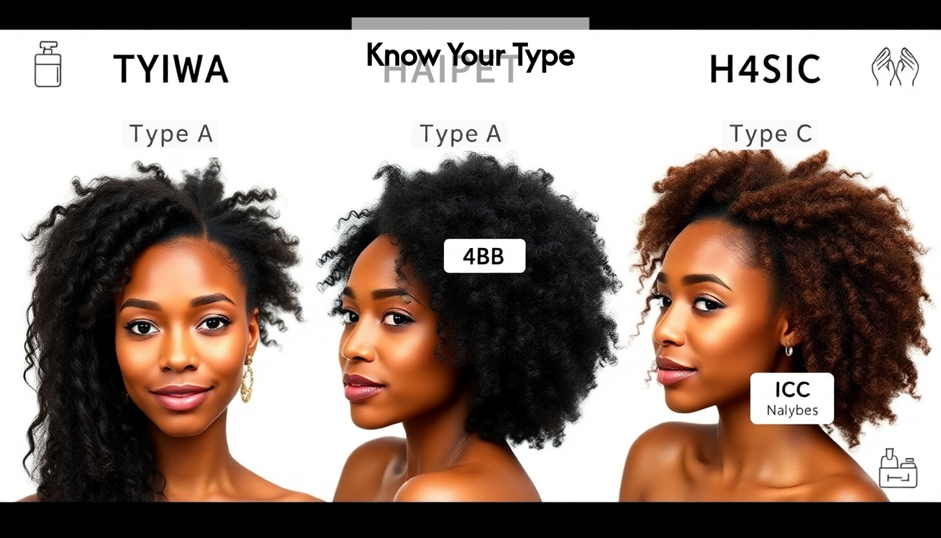Illustration of various African American hair types.