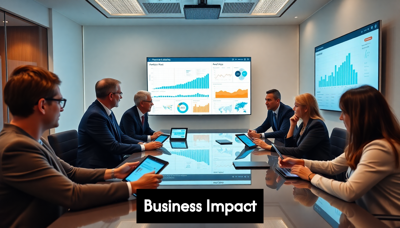 Executives analyzing training impact data