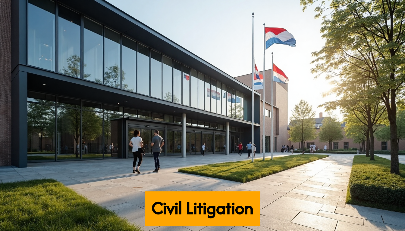 Exterior view of a Dutch courthouse building