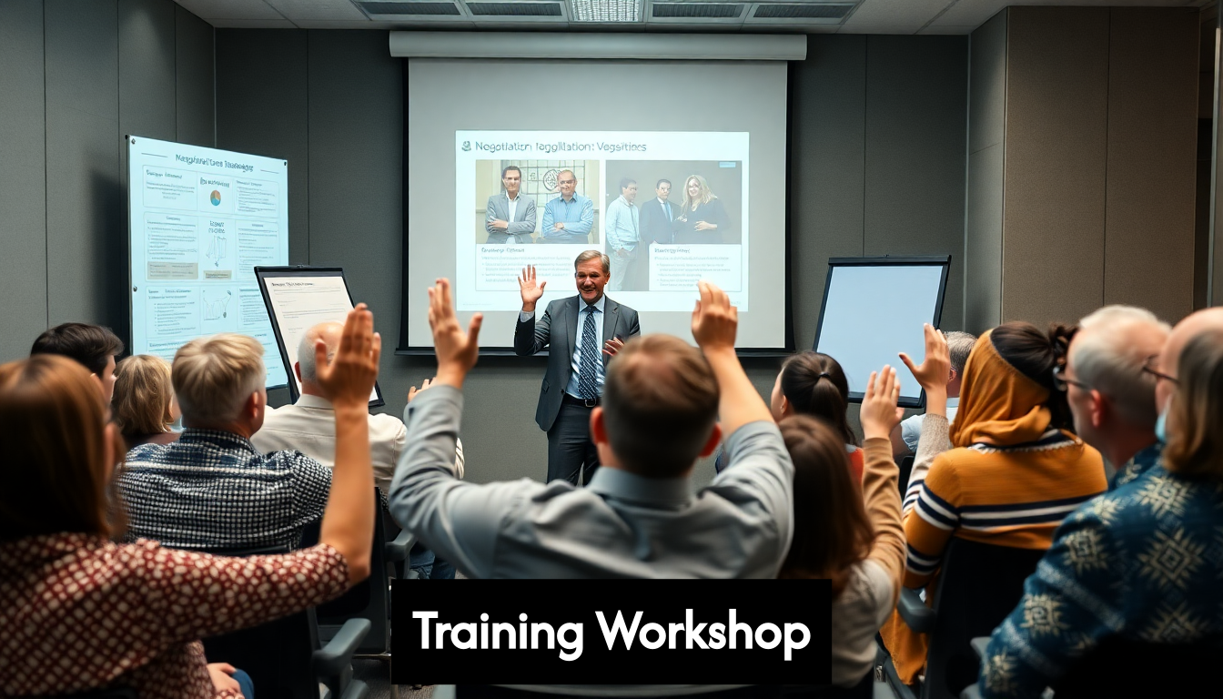 Facilitator leads negotiation workshop session